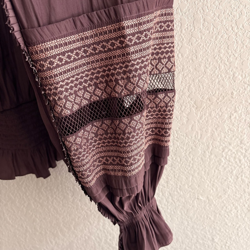 Ramy Brook Plum Blouse with Lace Details - Picture 3 of 7